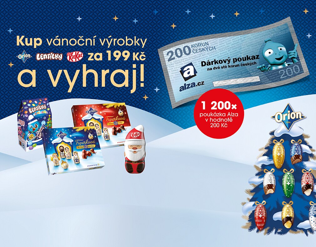 Kup vánoční výrobky – ORION, LENTILKY, KitKat a vyhraj