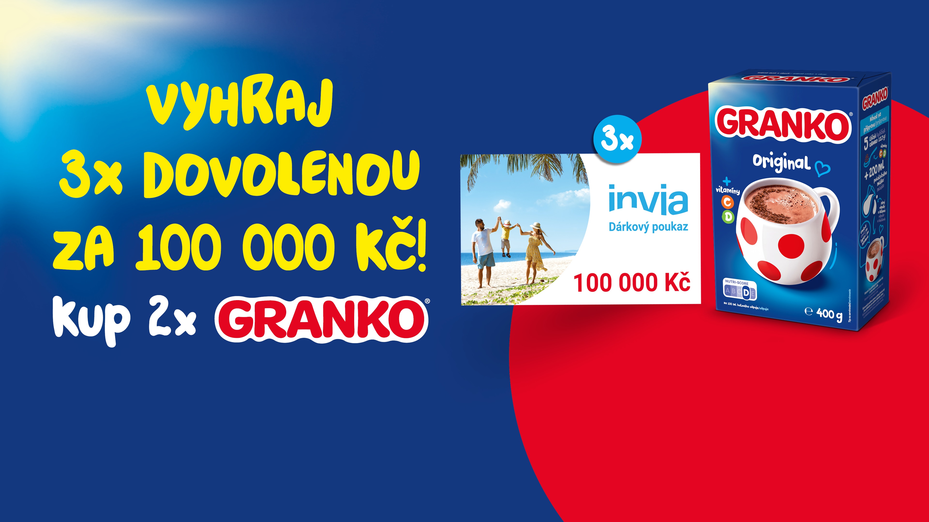Kup 2x GRANKO a VYHRAJ 3x dovolenou za 100 000 Kč!
