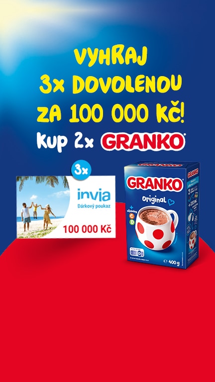 Kup 2x GRANKO a VYHRAJ 3x dovolenou za 100 000 Kč!
